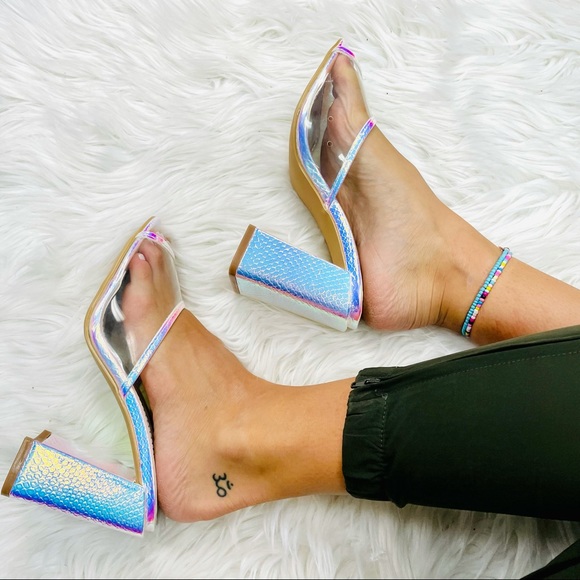 White mermaid clear chunky heel - Picture 7 of 10